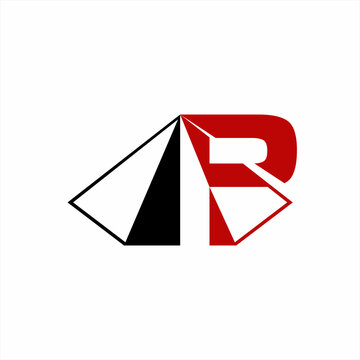 Pyramid logo design with letter P. Vector illustration.