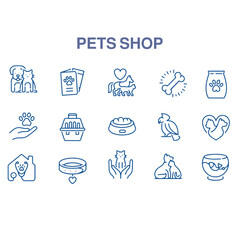 set of pets line icon vector design , pets shop vector icon