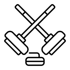   Curling Game line icon