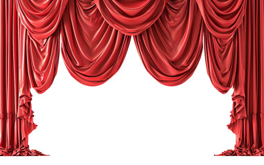 The Elegance of Stage Curtains in Theater On Transparent Background.