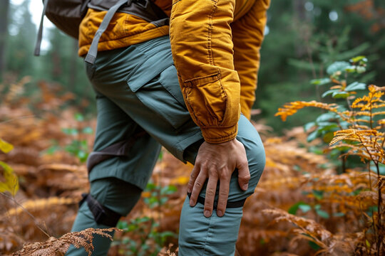 man holding  knee and feeling pain