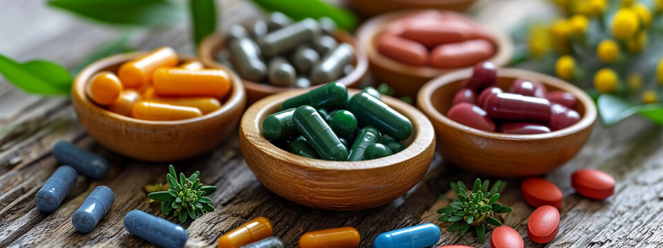 Alternative medicine herbal organic capsules from
