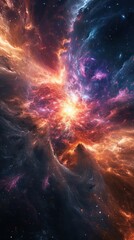 Dynamic cosmic event, where celestial forces collide, creating a mesmerizing spectacle that transcends the boundaries of space and time