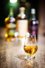 Close up shot a Glencairn whisky glass