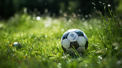 Soccer ball in the grass