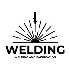 Welding torch logo design. Welder tool vector design. Welding work logotype.