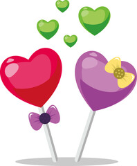 Fototapeta premium Valentines Day Background Design with Heart Stickers Scattered