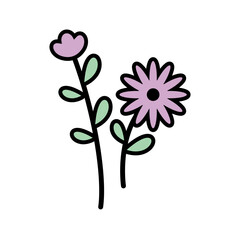 Cute Flower Hand drawn Vector Doodle 