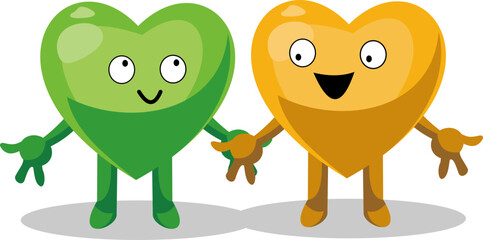 Valentines Day Background Design with Heart Stickers Scattered