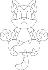 Tiger Yoga Fitness Meditation Animal Vector Graphic Art Illustration