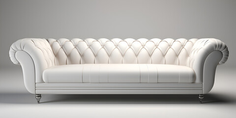 leather sofa in a room, white leather sofa on grey background, Modern white couch, 

