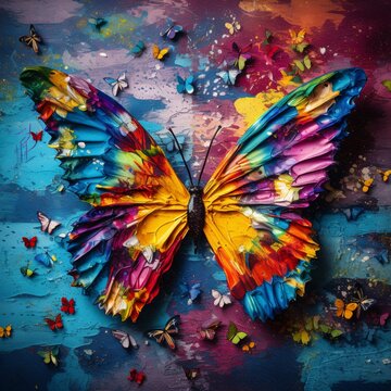 World's some colored butterfly painting Generative AI