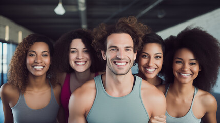 Fototapeta premium Young personal trainers team