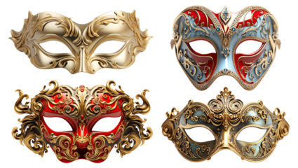 Set of opera carnival masks, cut out