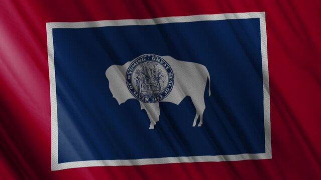 Wyoming Waving Flag. National 3d Wyoming Flag Waving. Wyoming Flag 4k Resolution Background. Wyoming Flag Closeup