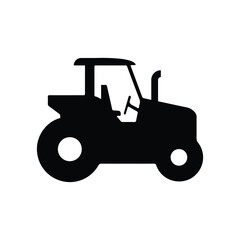 Simple silhouette tractor black and white suitable for farm or agriculture related business