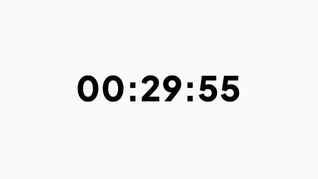 Countdown Animation Video starting from the thirty minute mark