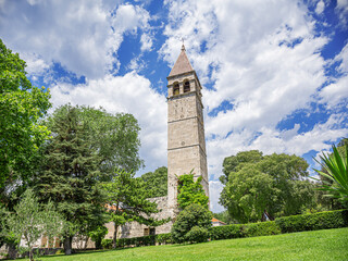 Bell tower and chapel of St. Arnir in Split, Croatia.