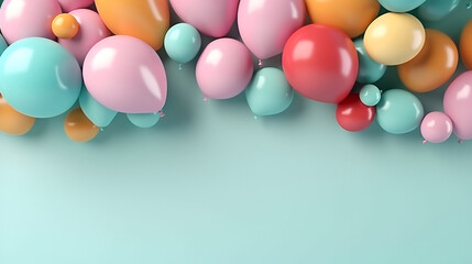 A premium image of beautiful bollons for happy birthday, generative ai