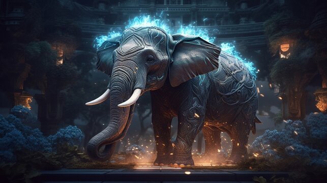 3D colorful elephant