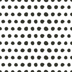 Black and White Organic Dots Vector Seamless Pattern