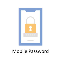 Mobile Password Vector  Flat icon Style illustration. EPS 10 File