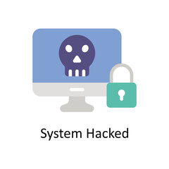  System Hacked  Vector  Flat icon Style illustration. EPS 10 File