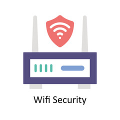 Wifi Security Vector  Flat icon Style illustration. EPS 10 File