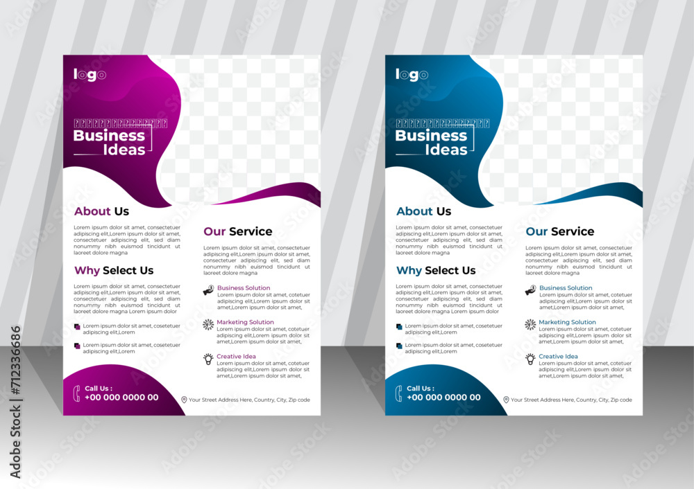 Wall mural creative modern business flyer design