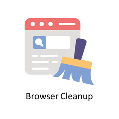 Browser Cleanup  Vector  Flat icon Style illustration. EPS 10 File © Design Circle 