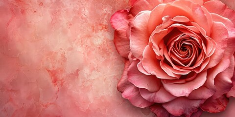 Elegant Rose Background: Perfect for Wedding Invitations, Valentine's Day, or Mother's Day - Top View with Ample Empty Space - Convey the Essence of Love and Celebration
