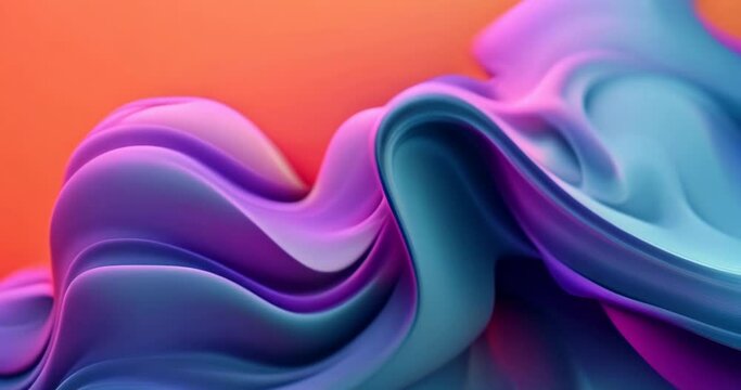 Colorful and calm 3D layers background, wavy and trendy