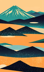 Spring Reverie: Celebrate the Season Amidst Majestic Mountains with our Festival Poster.