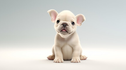 photograph  french bulldog puppy on white background