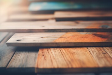 stacked wooden planks with rustic texture