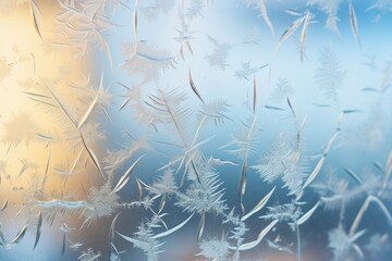 ice crystals forming on a window pane