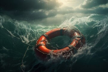 Hope amidst turmoil, a lifebuoy in stormy seas - 712341080