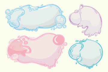 Frame of Freshwater Bubbles. Colored Freshwater Bubble 