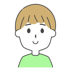シンプルな男性　上半身　イラスト