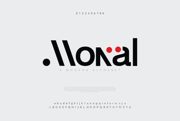Monal, abstract modern urban alphabet fonts typography sport technology fashion digital creative logo design
