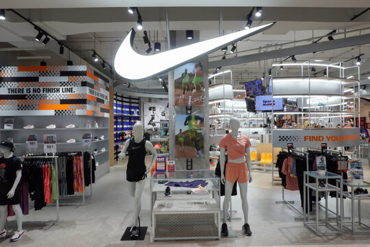 Bangkok, Thailand - January 23, 2024 Logo nike. The nike store is a fashion and sporting goods store with branches around the world.                                                              