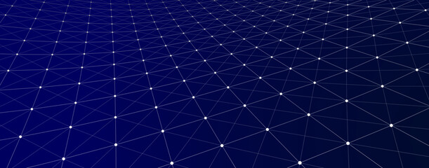 Vector perspective grid. Abstract gradient wave of lines. Big data. Digital background. Futuristic vector illustration.