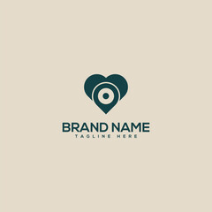 Abstract heart and location logo vector logo design illustration
