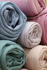 stack of colorful towels