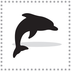 Dolphin Silhouette, cute Dolphin Vector Silhouette, Cute Dolphin cartoon Silhouette, Dolphin vector Silhouette, Dolphin icon Silhouette, Dolphin vector																									