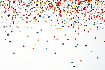 Colorful confetti on white background for celebration decor