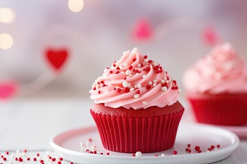 Delicious and sweet cupcake dessert with frosting
