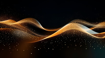 Wavy abstract shapes with glittering effect minimal style, generated AI