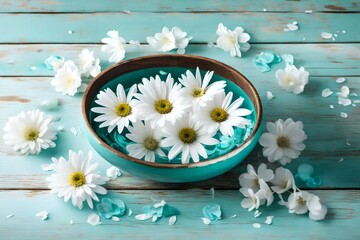 spa still life with flowers