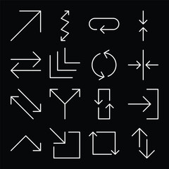 Set of arrow and direction vector